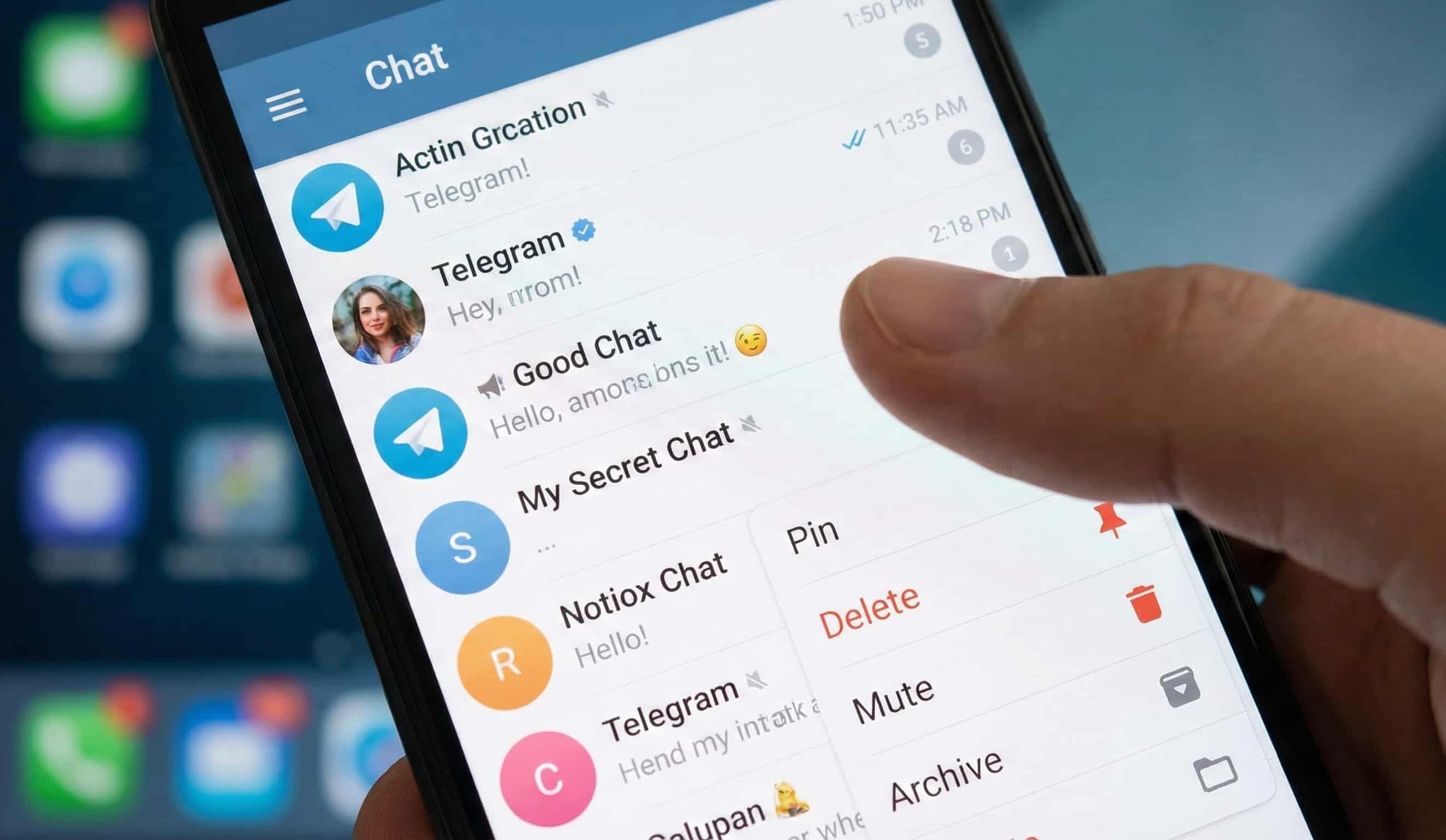 روش پنهان کردن چت در تلگرام